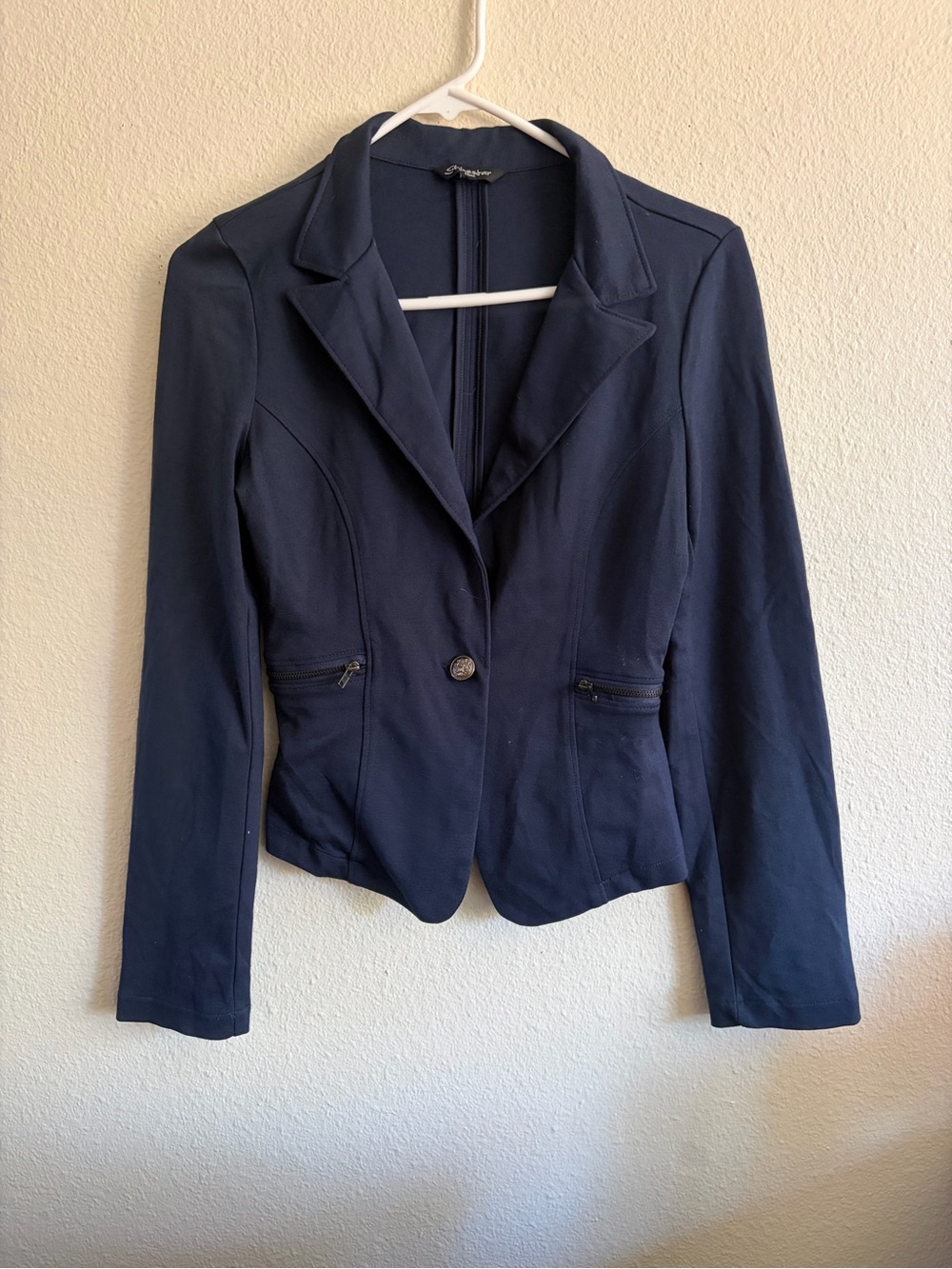 Shinestar Navy Single-Button Tailored Blazer